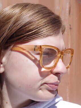 Vintage Eye Glasses Golden Yellow